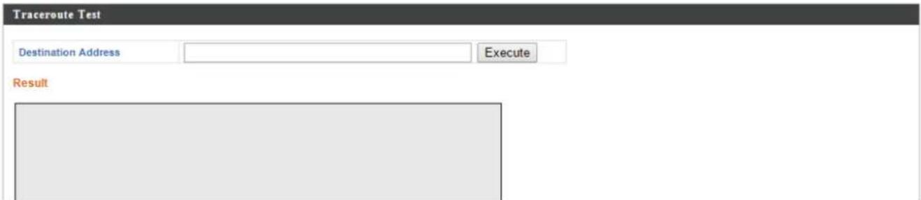 Traceroute Test Destination Address Execute Result