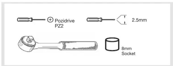 Pozidrive PZ2 2.5mm 8mm Socket