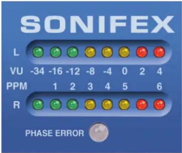 SONIFEX L VU -34 -16 -12 -8 -4 0 2 4 PPM 1 2 3 4 5 6 R PHASE ERROR