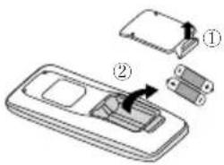 Diagram showing two labeled components of a device, with arrows indicating direction of movement or assembly.