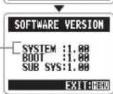 ZOOM APH-2n - Checking the software versions - 3