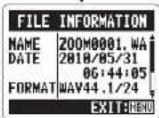 ZOOM APH-2n - Checking fi le information - 6