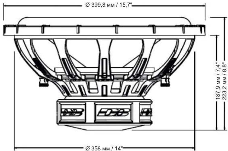 Ø 399,8 MM / 15,7" Ø 358 MM / 14" 187,9 MM / 7,4" 223,2 MM / 8,8"