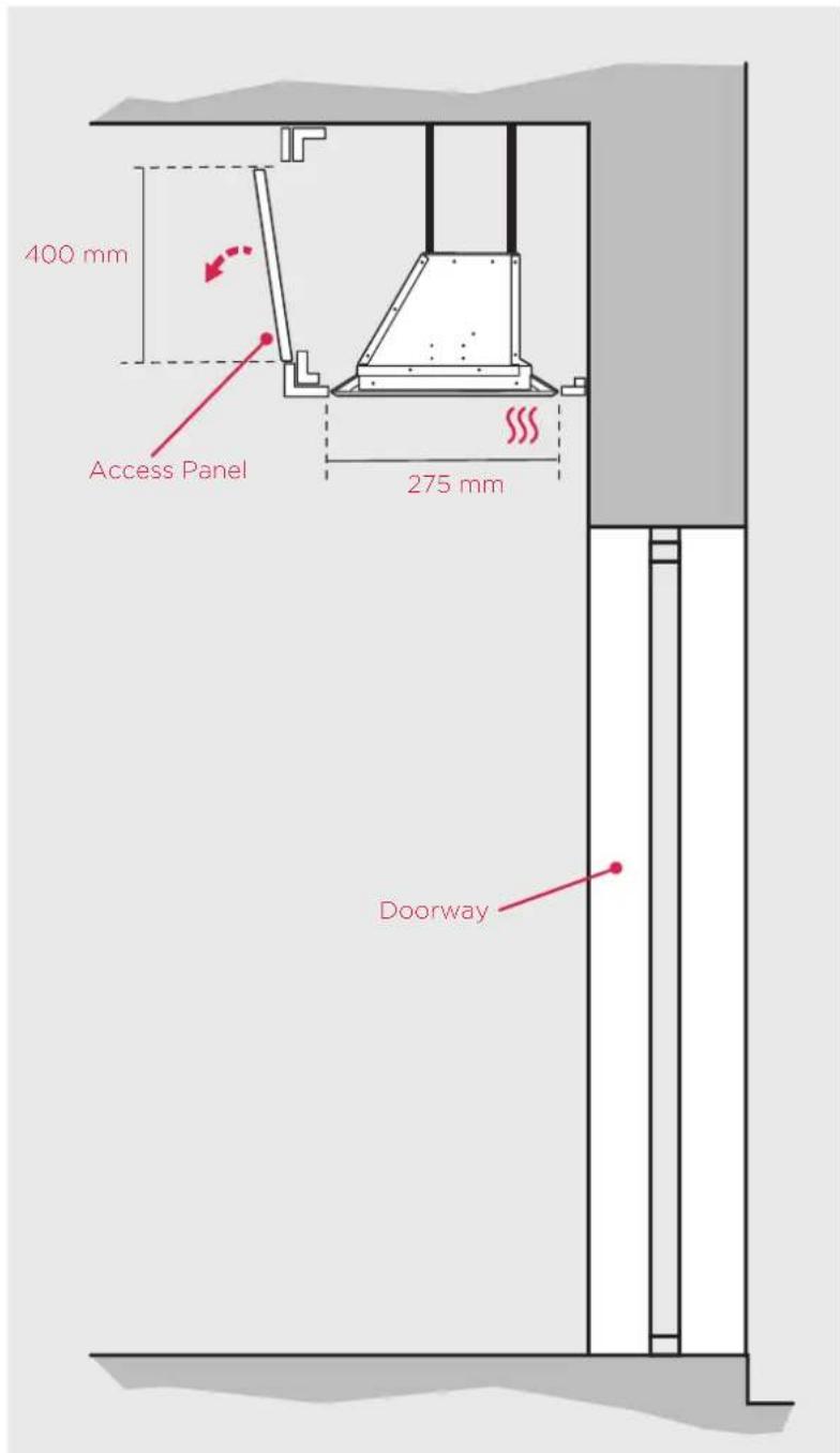 400 mm Access Panel 275 mm Doorway