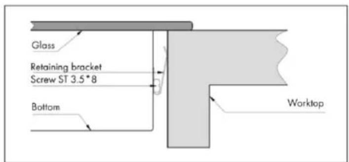 Glass Retaining bracket Screw ST 3.5*8 Bottom Worktop