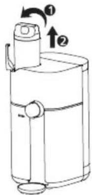 Diagram of a portable device with labeled parts and directional arrows indicating rotation or movement.