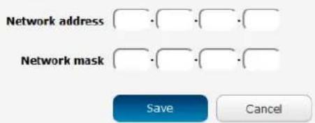 Network address Network mask Save Cancel