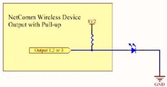 NetComm Wireless Device Output with Pull-up 8V2 Output 1,2 or 3 GND