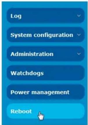 Log System configuration Administration Watchdogs Power management Reboot