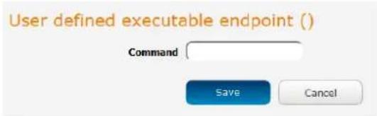 User defined executable endpoint () Command Save Cancel