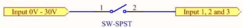 Input 0V - 30V 1 2 SW-SPST Input 1, 2 and 3