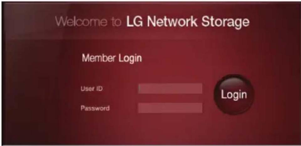 Welcome to LG Network Storage Member Login User ID Password Login