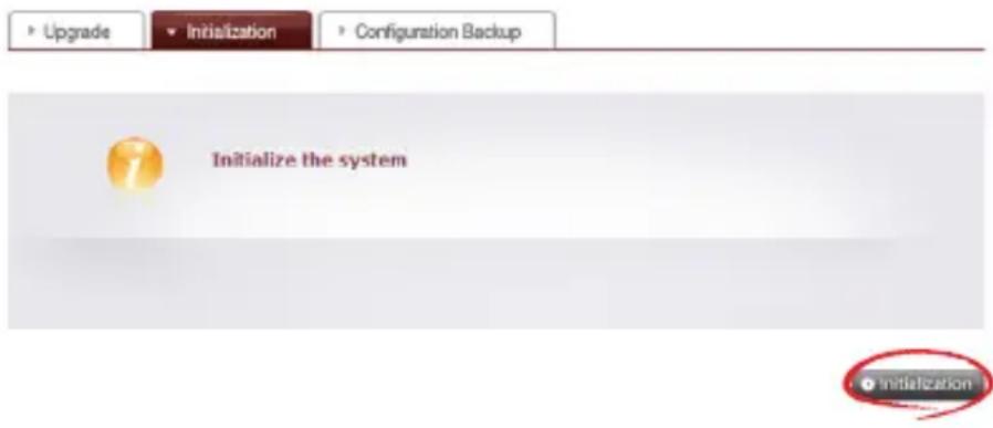Upgrade Initialization Configuration Backup Initialize the system Initialization