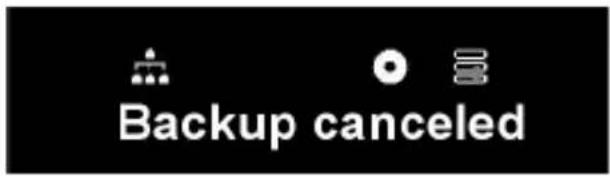 Backup canceled