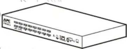 Technical diagram of a rectangular electronic device with labeled ports and internal components