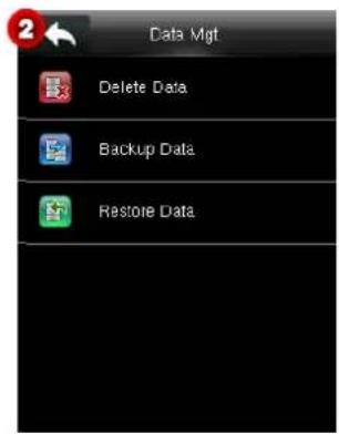 Data Mgt Delete Data Backup Data Restore Data