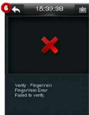 15:30:38 Verify : Fingervein FingerVein Error Failed to verify.