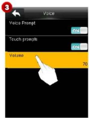 Voice Voice Prompt ON Touch prompts ON Volume 70