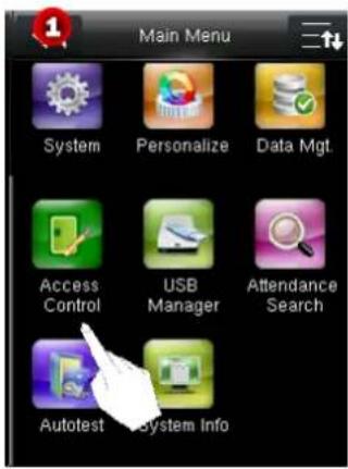 Main Menu System Personalize Data Mgt Access Control USB Manager Attendance Search Autotest System Info