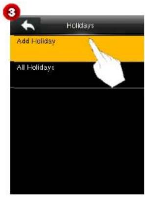 3 Holidays Add Holiday All Holidays