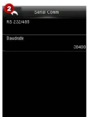 Serial Comm RS 232/465 Baudrate 30400