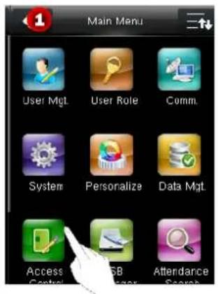 Main Menu User Mgt. User Role Comm. System Personalize Data Mgt. Access Control User Attendance Secret