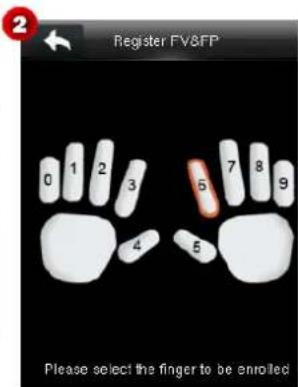 Register FV&FP Please select the finger to be enrolled