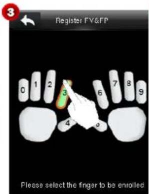 Register FV&FP Please select the finger to be enrolled
