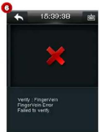 15:39:38 Verify : FingerVein FingerVein Error Failed to verify.