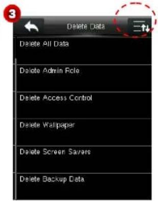 Delete Data Delete All Data Delete Admin Role Delete Access Control Delete Wallpaper Delete Screen Savers Delete Backup Data