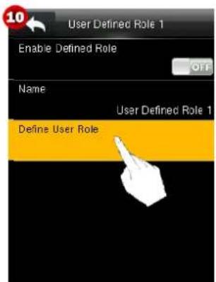 10 User Defined Role 1 Enable Defined Role Name User Defined Role 1 Define User Role