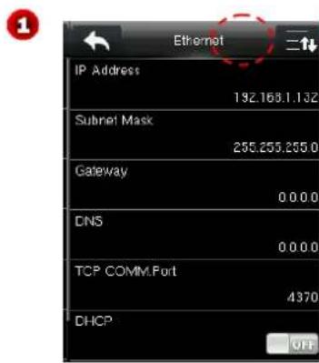 Ethernet IP Address 192.168.1.132 Subnet Mask 255.255.255.0 Gateway 0 0 0 0 DNS 0 0 0 0 TCP COMM.Fort 4370 DHCP OFF