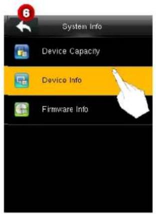System Info Device Capacity Device Info Firmware Info