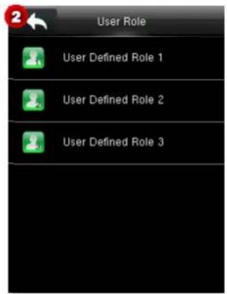User Role User Defined Role 1 User Defined Role 2 User Defined Role 3