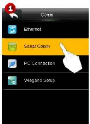 Comm Ethernet Serial Comm PC Connection Wiegand Setup