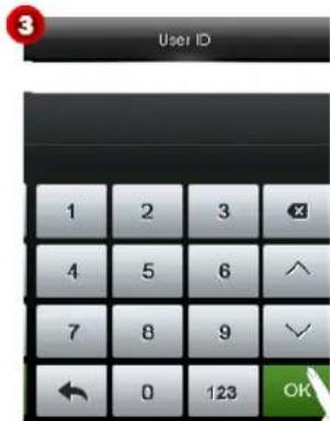 User ID 1 2 3 4 5 6 7 8 9 ← 0 123 OK