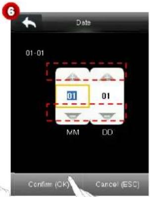Date 01-01 01 MM 01 DD Confirm (OK) Cancel (ESC)
