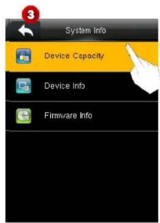 System Info Device Capacity Device Info Firmware Info