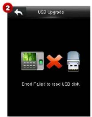 USB Upgrade Error! Failed to read USB disk.