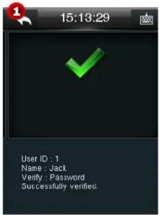 15:13:29 User ID : 1 Name : Jack Verify : Password Successfully verified.