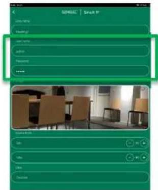 GENMIEC Smart IP Home name: Heading! User name: admin Password: ****** Home name: Gain: Help: Class: Decision