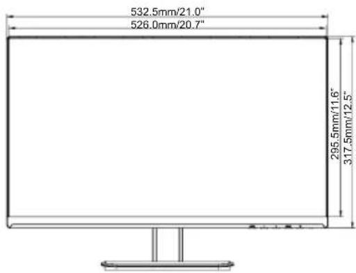 532.5mm/21.0" 526.0mm/20.7" 295.5mm/11.6" 317.5mm/12.5"