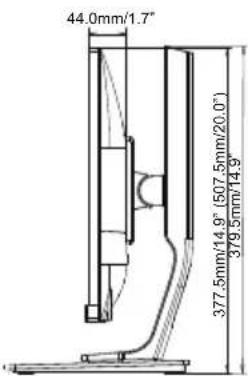 44.0mm/1.7" 377.5mm/14.9" (507.5mm/20.0") 379.5mm/14.9"