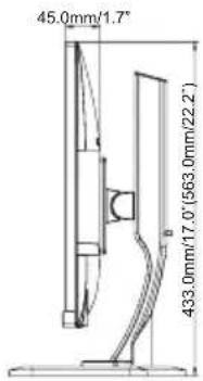 45.0mm/1.7" 433.0mm/17.0"(563.0mm/22.2")