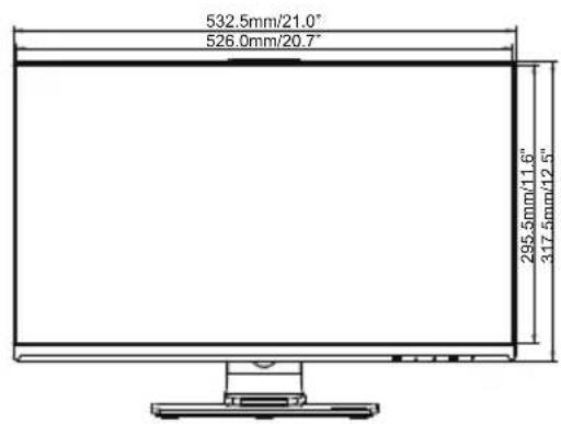 532.5mm/21.0" 526.0mm/20.7" 295.5mm/11.6" 317.5mm/12.5"