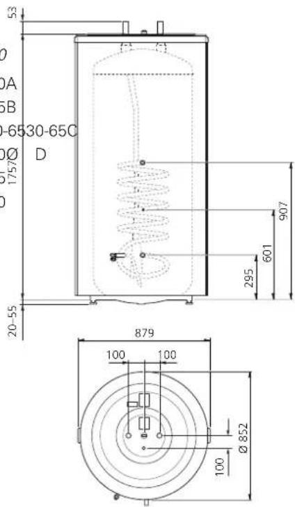 53 0 A B -6530-65C Ø D 17570 20-55 879 100 100 Ø 852 100 295 601 907