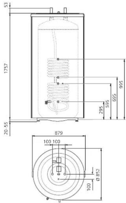 53 1757 20-55 879 100 100 Ø 852 100 295 595 695 995