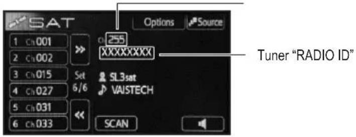 SAT 1 Ch001 2 Ch002 3 Ch015 4 Ch027 5 Ch031 6 Ch033 255 XXXXXXXXX SL3sat VAISTECH SCAN Tuner "RADIO ID"