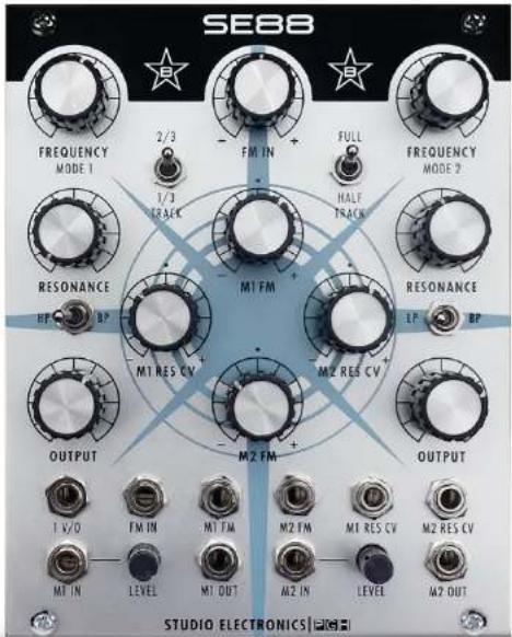 SEBB FREQUENCY MODE 1 2/3 FM IN FULL FREQUENCY MODE 2 1/3 TRACK HALF TRACK M1 FM RESONANCE FP BP M1 RES CV M2 RES CV M2 FM OUTPUT M2 RES CV M2 RES CV M2 OUT 1 V/O FM IN MT FM M2 FM M1 RES CV M2 RES CV MT IN LEVEL M1 OUT M2 IN LEVEL M2 OUT STUDIO ELECTRONICS