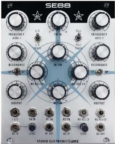 SEBB FREQUENCY MODE 1 2/3 FM IN FULL FREQUENCY MODE 2 1/3 TRACK HALF TRACK M1 FM RESONANCE FP BP M1 RES CV M2 RES CV M2 FM OUTPUT M2 RES CV M2 RES CV M2 OUT I V/O FM IN MT FM M2 FM M1 RES CV M2 RES CV MT IN LEVEL M1 OUT M2 IN LEVEL M2 OUT STUDIO ELECTRONICS